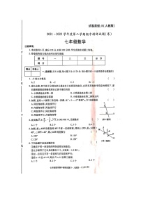 陕西省渭南市韩城市2021-2022学年下学期七年级数学期中调研试卷 （图片版含答案）