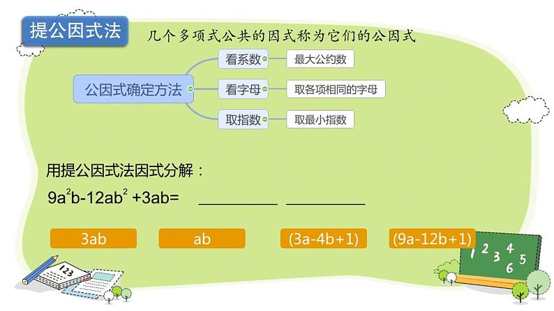 初中数学湘教版七下小结练习因式分解部优课件06