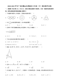 2020-2021学年广东省佛山市禅城区八年级（下）期末数学试卷