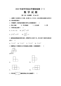 山东省邹城市2022年初中学业水平模拟检测（一模）数学试题(word版含答案)