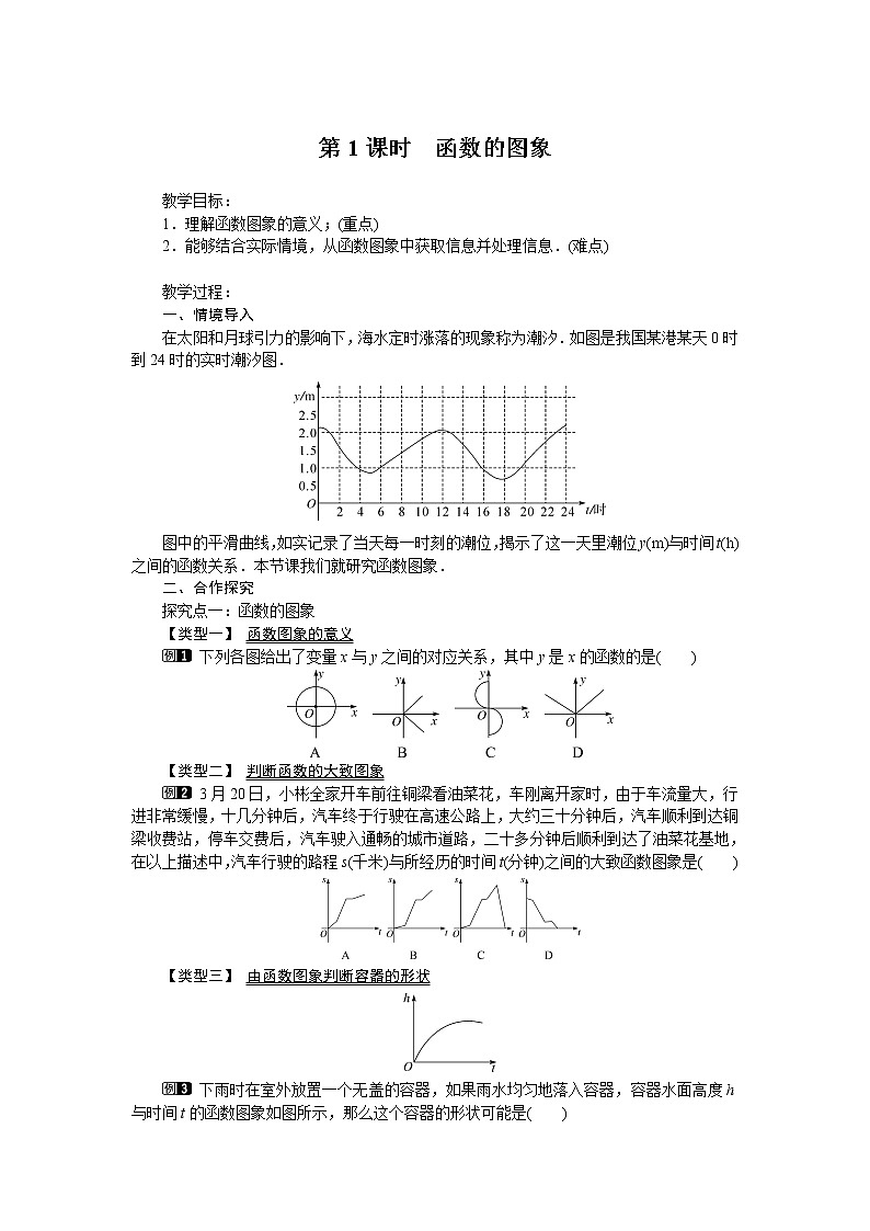 19.1.2 第1课时 函数的图象学案第1页