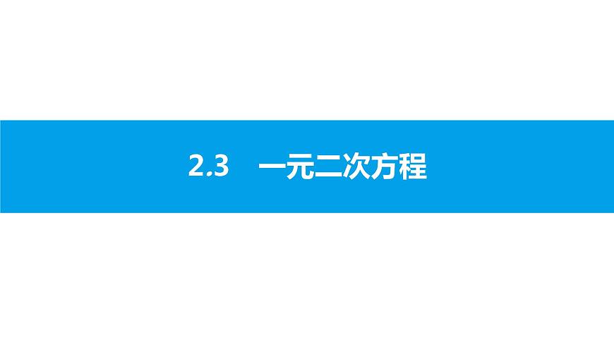 中考二轮专题2.3　一元二次方程课件PPT第1页