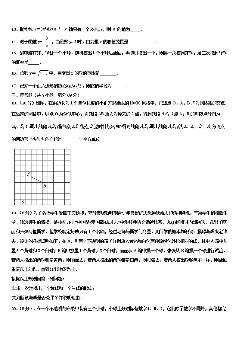 2021-2022学年广东省清远市阳山县重点达标名校中考数学四模试卷含解析03