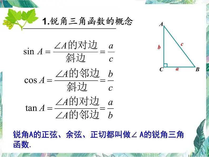 2022年九年级中考数学一轮复习三角函数复习课件第3页