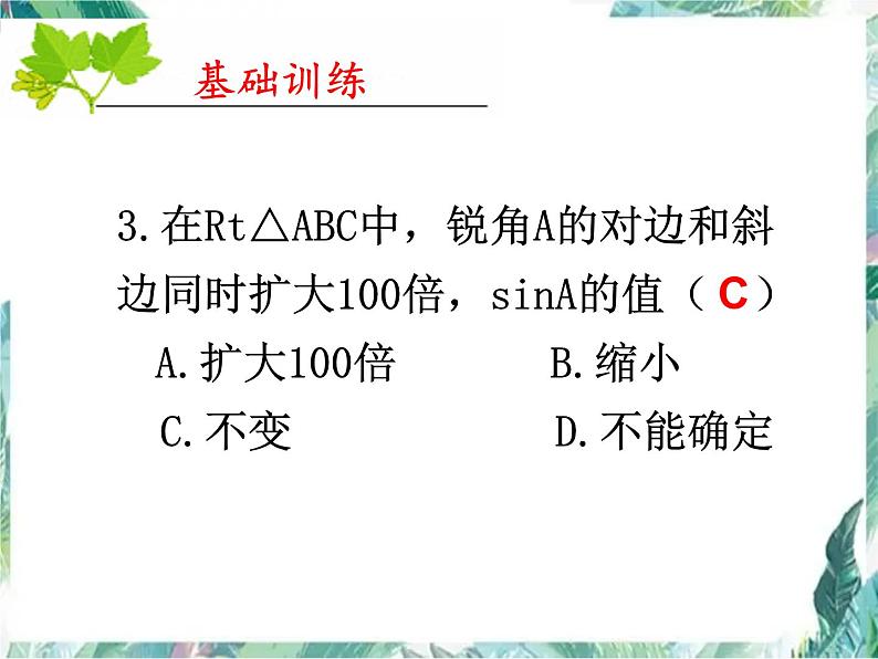 2022年九年级中考数学一轮复习三角函数复习课件第8页