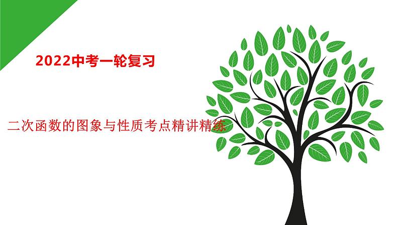 2022年中考数学一轮复习二次函数的图象与性质考点精讲精练课件01