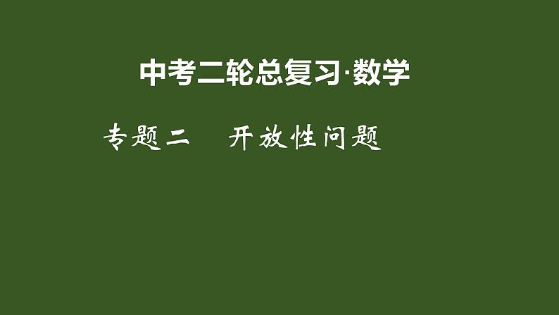 2022年九年级中考二轮总复习·数学 专题二 开放性问题 课件01