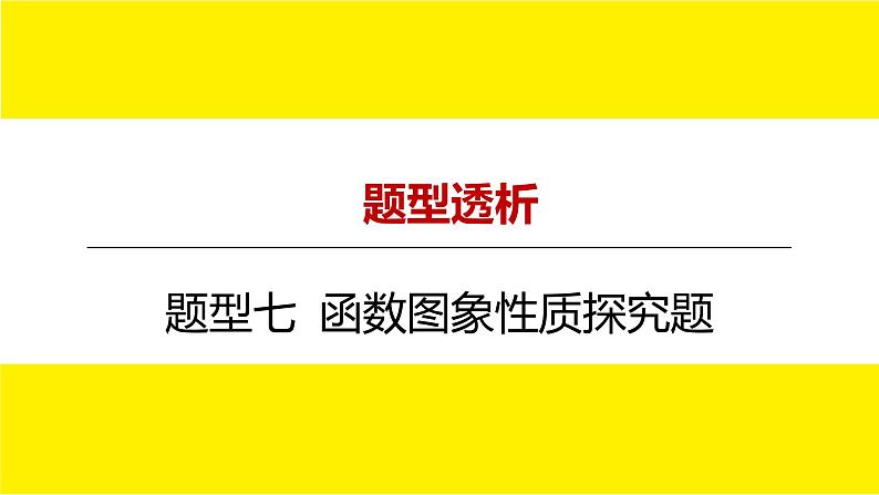 2022年九年级中考数学总复习题型剖析 题型七 函数图象性质探究题 课件第1页