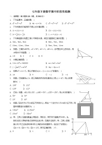 山东省菏泽市牡丹区2021—2022学年七年级下学期数学期中阶段性检测（含答案）