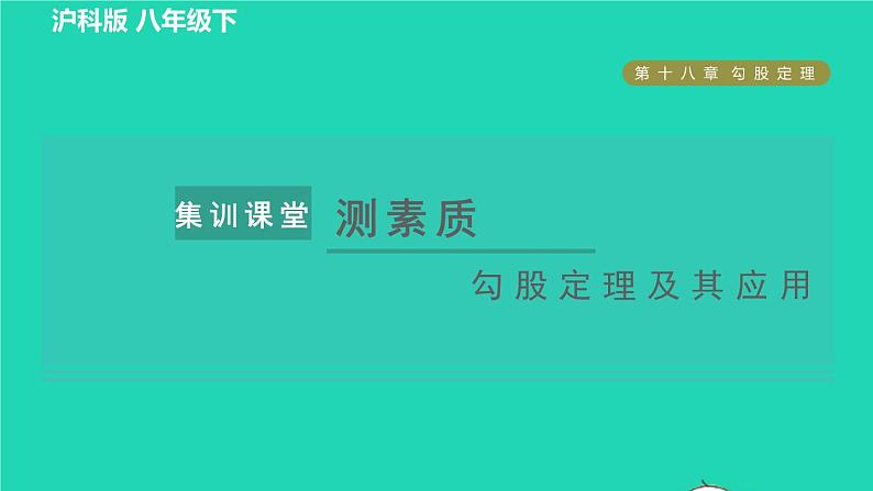 沪科版八年级数学下册第18章勾股定理集训课堂测素质勾股定理及其应用习题课件01