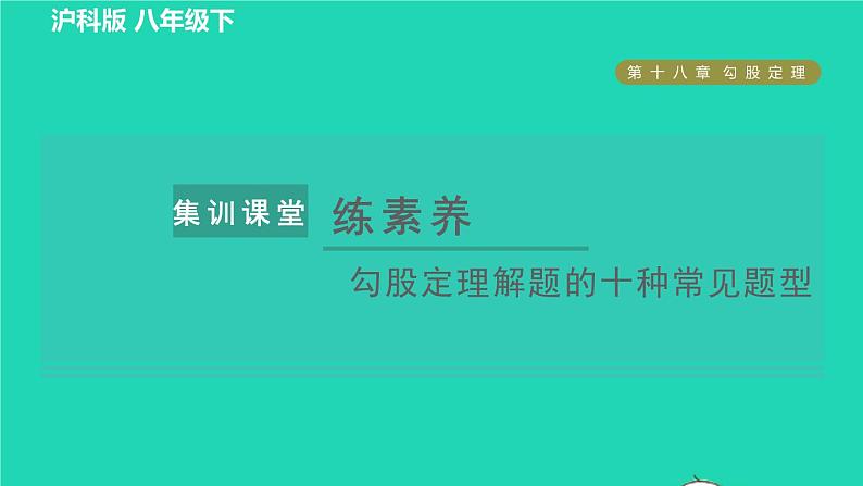 沪科版八年级数学下册第18章勾股定理集训课堂练素养勾股定理解题的十种常见题型习题课件01