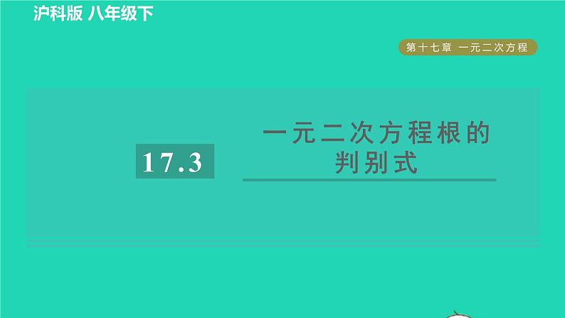 沪科版八年级数学下册第17章一元二次方程17.3一元二次方程的根的判别式目标一一元二次方程根的判别式习题课件第1页