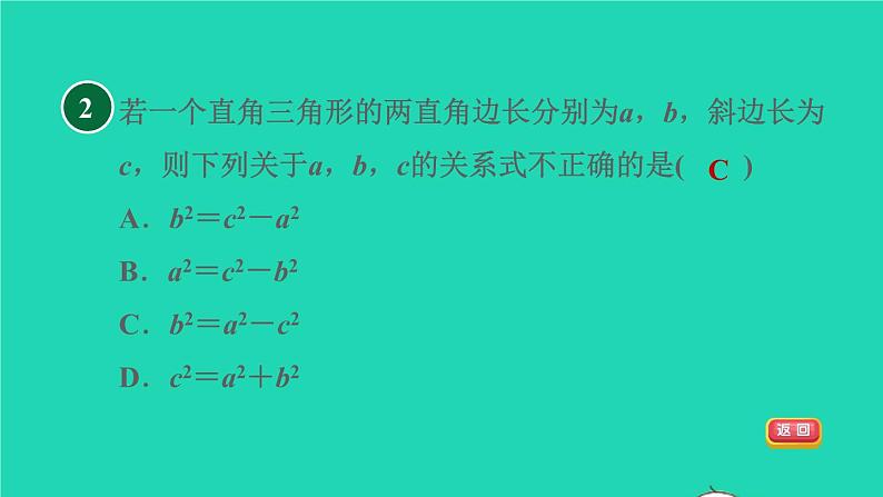 沪科版八年级数学下册第18章勾股定理18.1勾股定理18.1.1目标一勾股定理习题课件04