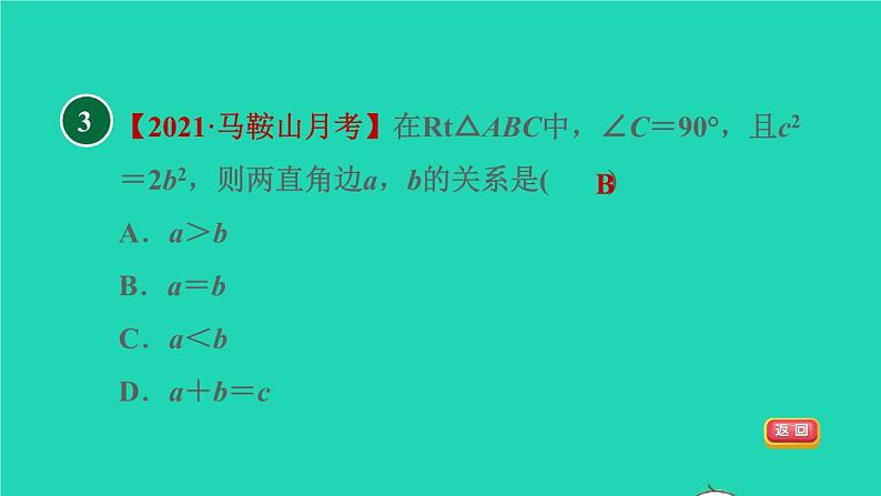 沪科版八年级数学下册第18章勾股定理18.1勾股定理18.1.1目标一勾股定理习题课件05