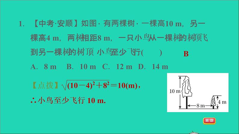 沪科版八年级数学下册第18章勾股定理18.1勾股定理第2课时勾股定理的应用习题课件04