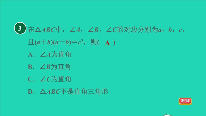 沪科版八年级数学下册第18章勾股定理18.2勾股定理的逆定理18.2.1目标一勾股定理的逆定理习题课件05