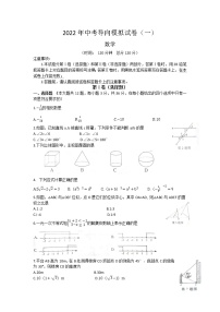 2022年广西百色市乐业县中考导向模拟数学试题（一）(word版无答案)