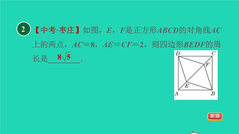 沪科版八年级数学下册第19章四边形19.3矩形菱形正方形19.3.3正方形目标二正方形的对角线性质习题课件04