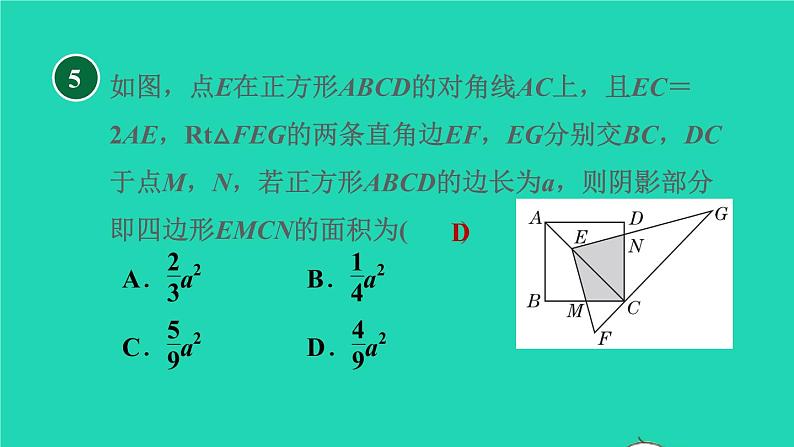 沪科版八年级数学下册第19章四边形19.3矩形菱形正方形19.3.3正方形目标二正方形的对角线性质习题课件08