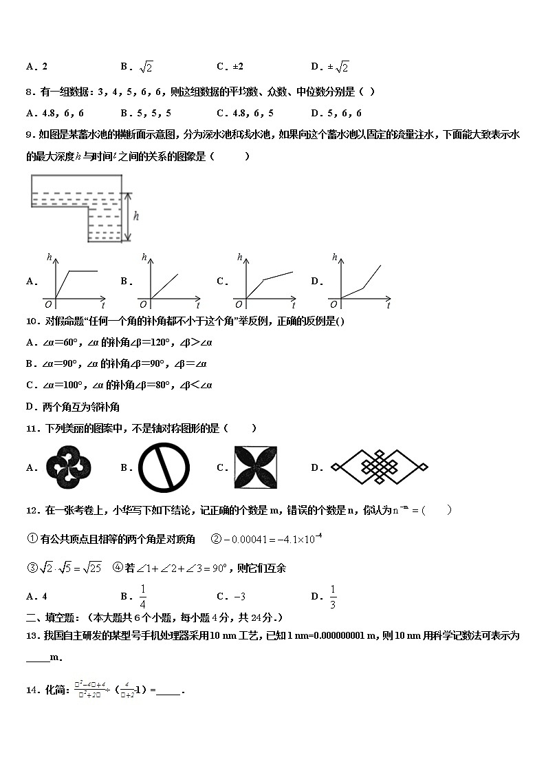 2021-2022学年哈尔滨市重点中学中考数学模拟预测试卷含解析02