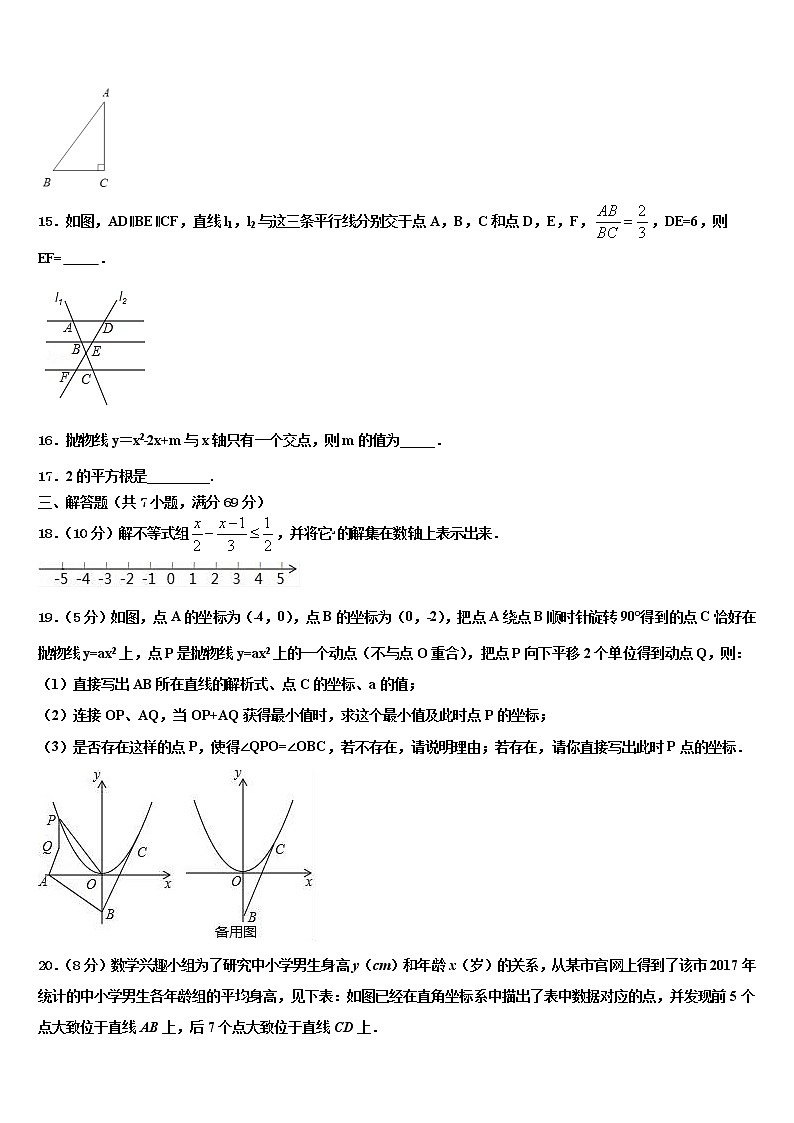 2021-2022学年湖北省黄石市阳新一中卓越联盟重点名校中考数学全真模拟试卷含解析第3页