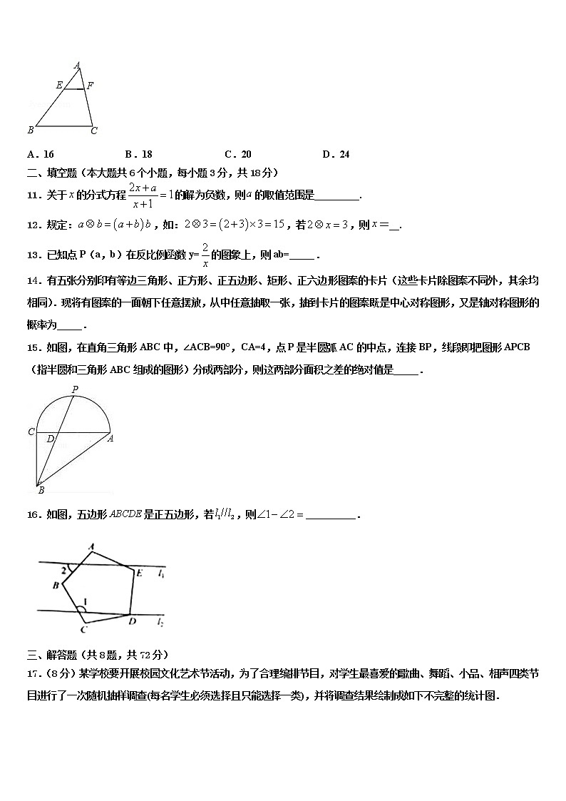 2021-2022学年吉林省白城地区大安县中考数学四模试卷含解析03
