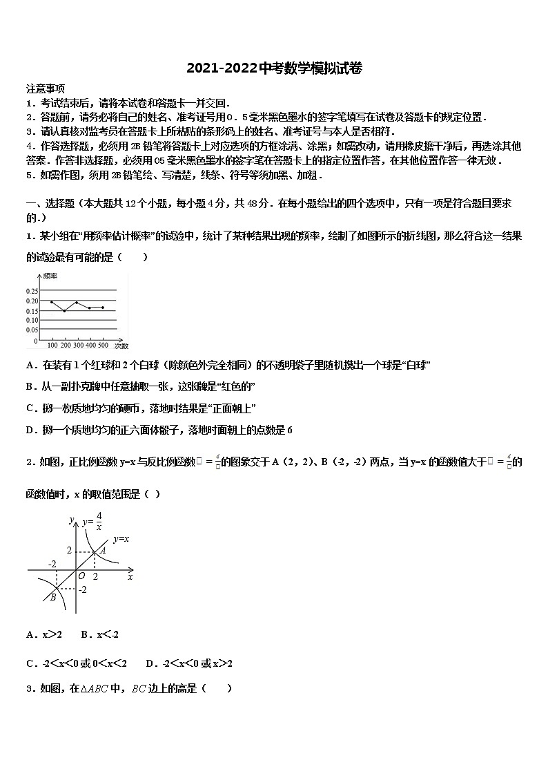2021-2022学年黄埔区广附毕业升学考试模拟卷数学卷含解析01