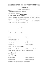 广东省德庆县德庆中学2021-2022学年七年级下学期期中考试数学试题（含答案）