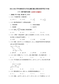 湖南省长沙市岳麓区麓山国际实验学校2021-2022学年八年级下学期中数学试卷（含答案）