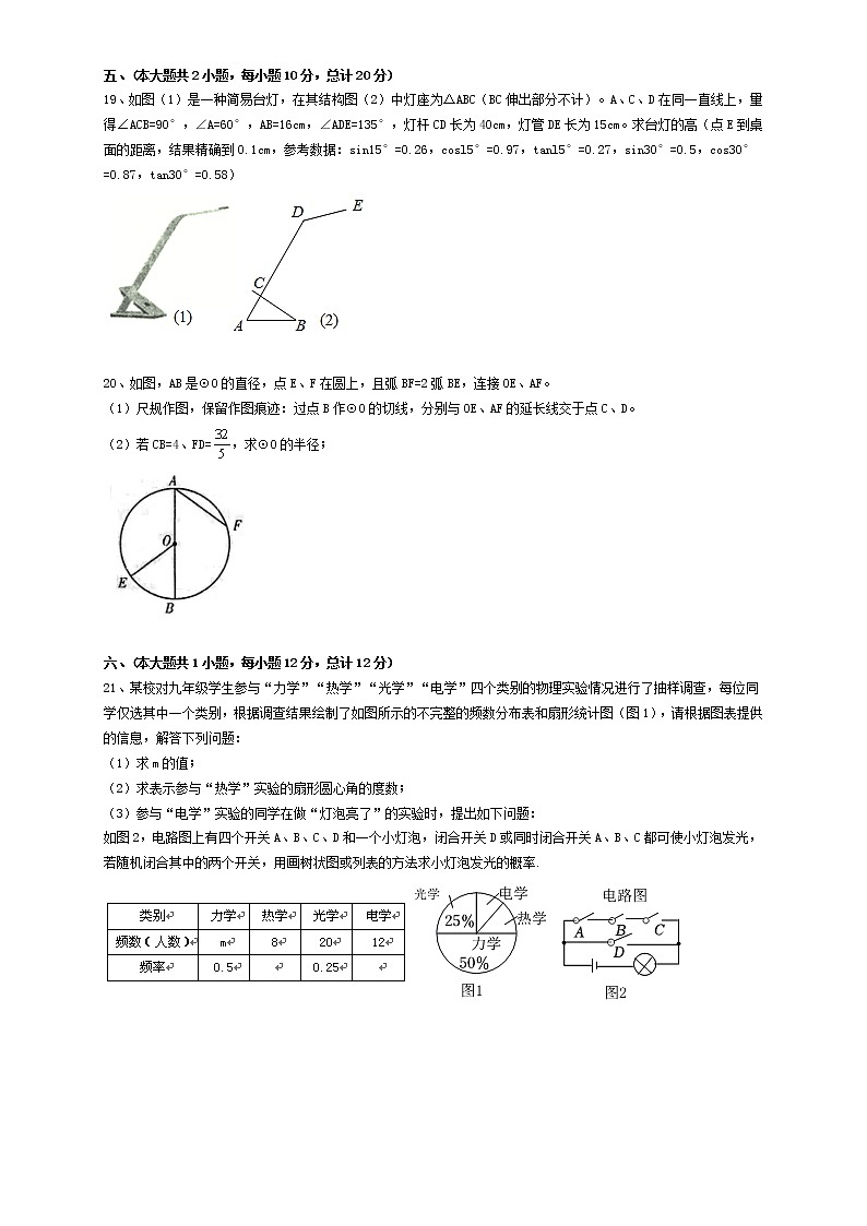 安徽省合肥市新站高新产业区22022学年中考二模数学试卷(word版含答案)03