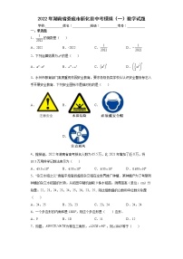 2022年湖南省娄底市新化县中考模拟（一）数学试题(word版含答案)