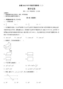 新疆2022年中考数学预测卷（二）(word版含答案)　