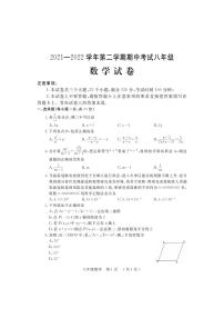 河南省洛阳市嵩县2021-2022学年八年级下学期期中考试数学试题（含答案）