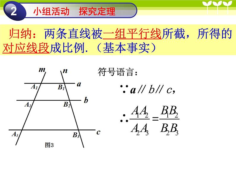 鲁教版（五四制）八年级下册数学 9.2平行线分线段成比例 课件第3页