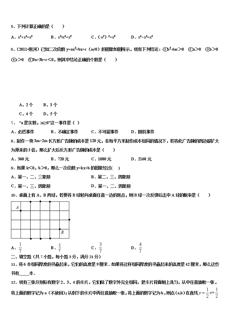 2021-2022学年江苏省淮安市名校中考数学模拟预测试卷含解析02