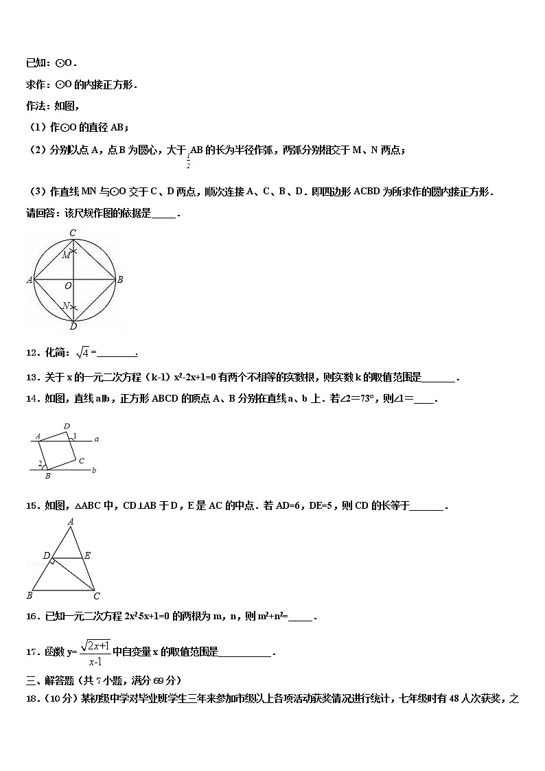 2021-2022学年江西省瑞安市六校联盟毕业升学考试模拟卷数学卷含解析第3页