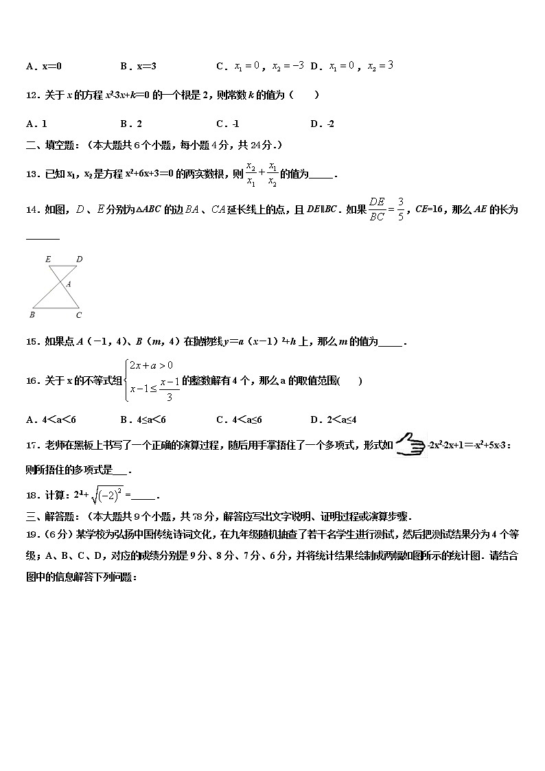 2021-2022学年山东省邹平县中考试题猜想数学试卷含解析03
