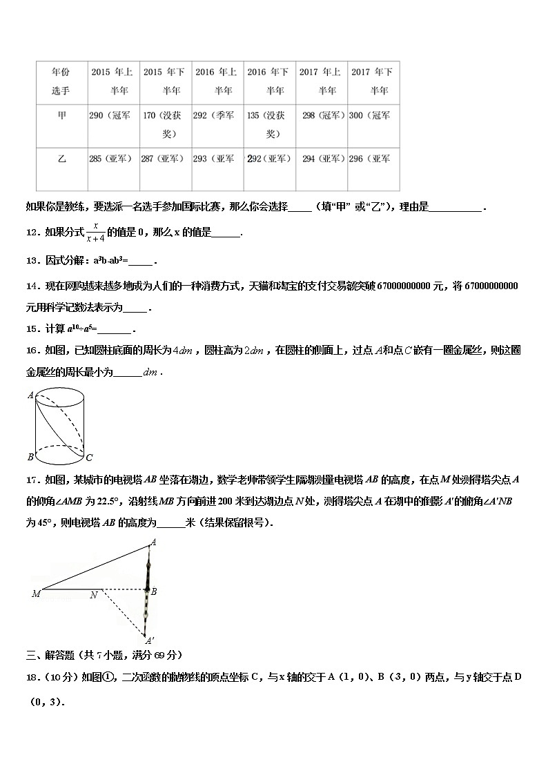 2021-2022学年山东省蒙阴县重点名校中考数学四模试卷含解析03
