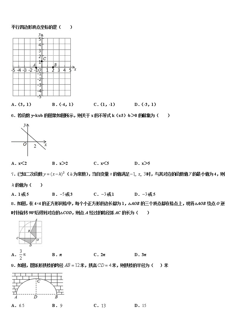 2021-2022学年上海市崇明县中考联考数学试题含解析02