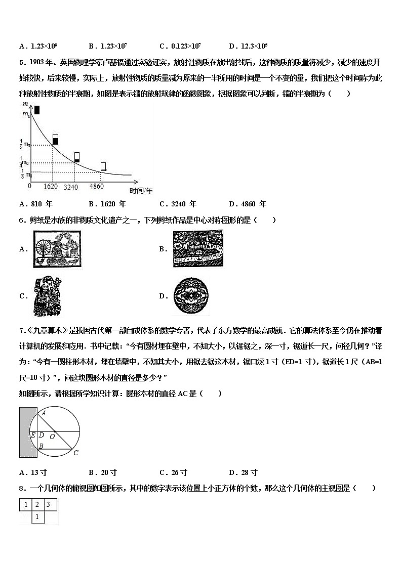 2021-2022学年重庆市渝北八中学中考数学模拟精编试卷含解析02