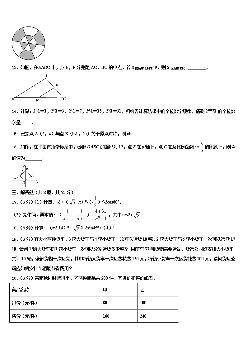 2021-2022学年浙江省杭州北干重点达标名校中考数学押题卷含解析03