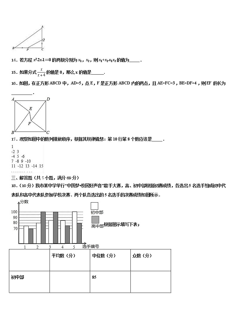 2021-2022学年新疆沙湾县中考五模数学试题含解析03