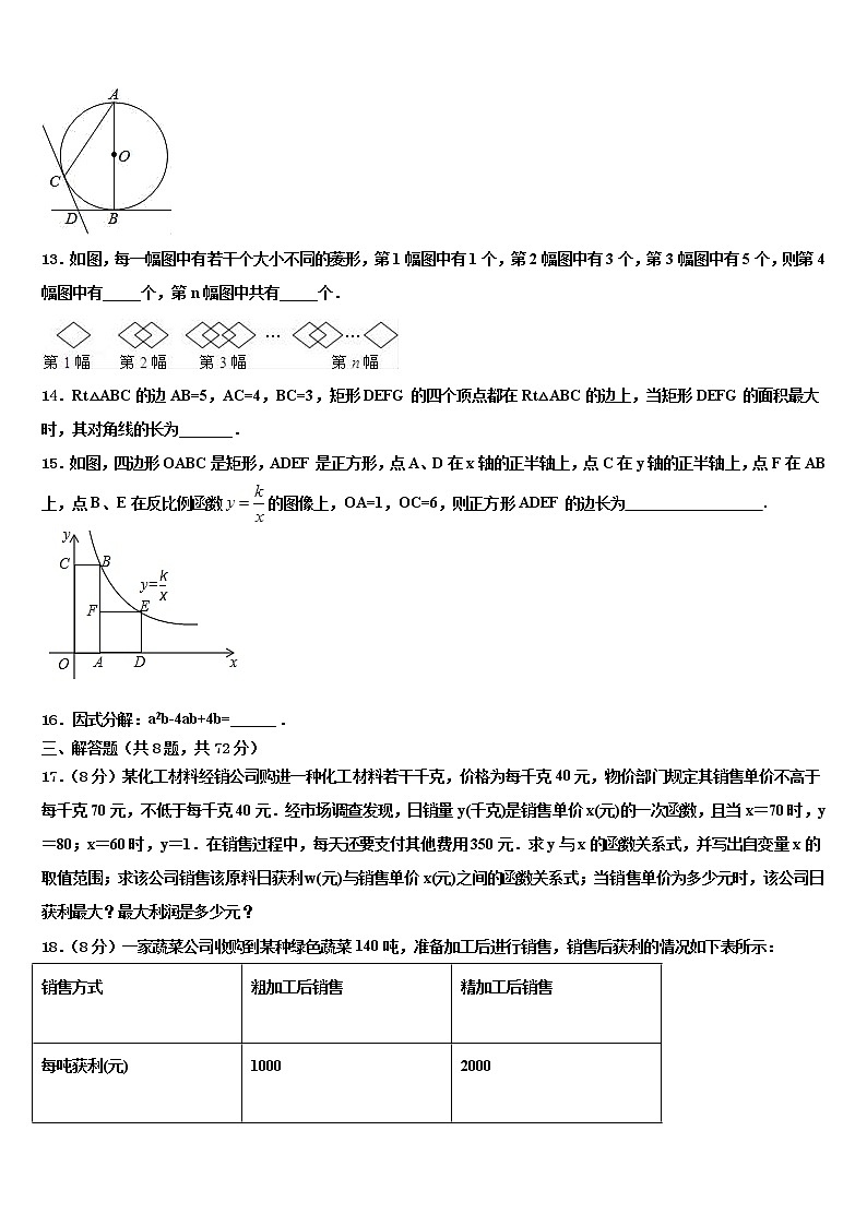 2022届贵阳市重点名校初中数学毕业考试模拟冲刺卷含解析03
