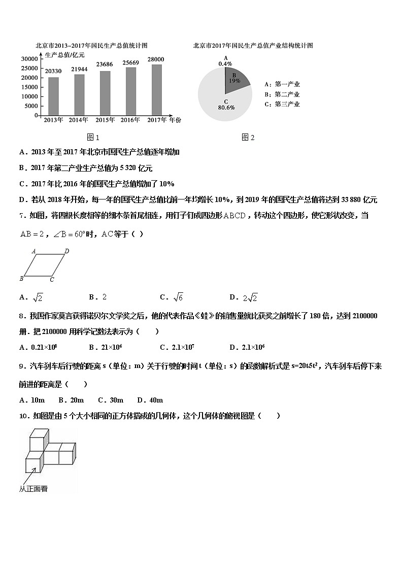 2022届江苏省江阴市中考数学模拟试题含解析第2页