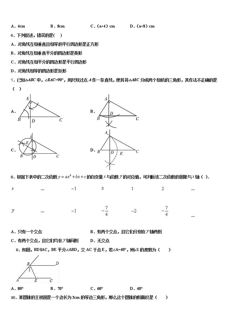 2022届湖南省耒阳市冠湘中学中考数学仿真试卷含解析第2页