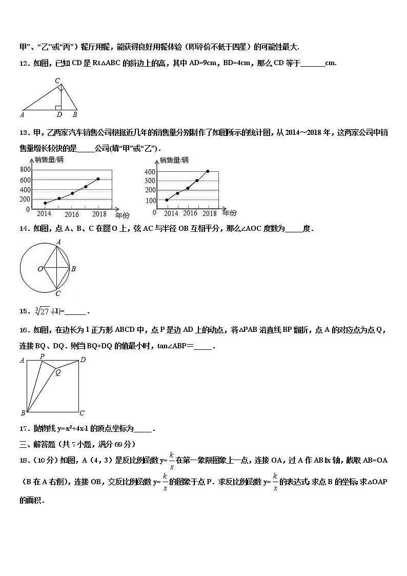 2022届湖北省宜昌市秭归县初中数学毕业考试模拟冲刺卷含解析03