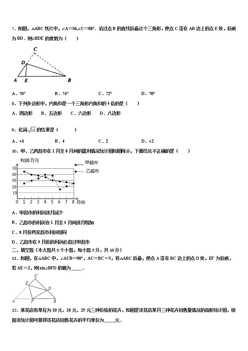 2022届山东省潍坊市昌乐县市级名校中考数学五模试卷含解析02
