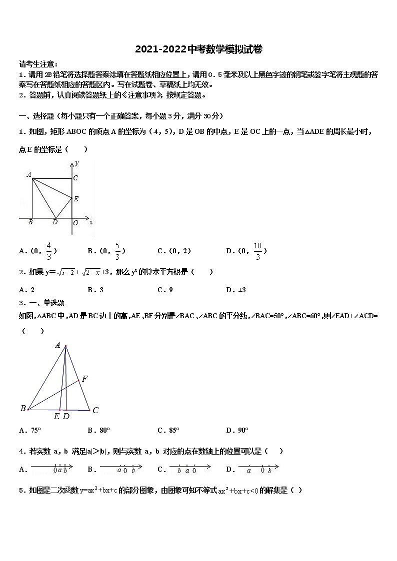 2022届山东省滨州市惠民县市级名校中考数学最后冲刺浓缩精华卷含解析第1页