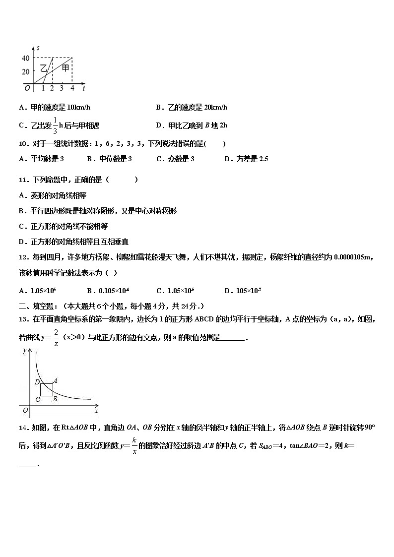 2022届宁夏吴忠市红寺堡二中学第一期期重点中学中考一模数学试题含解析03