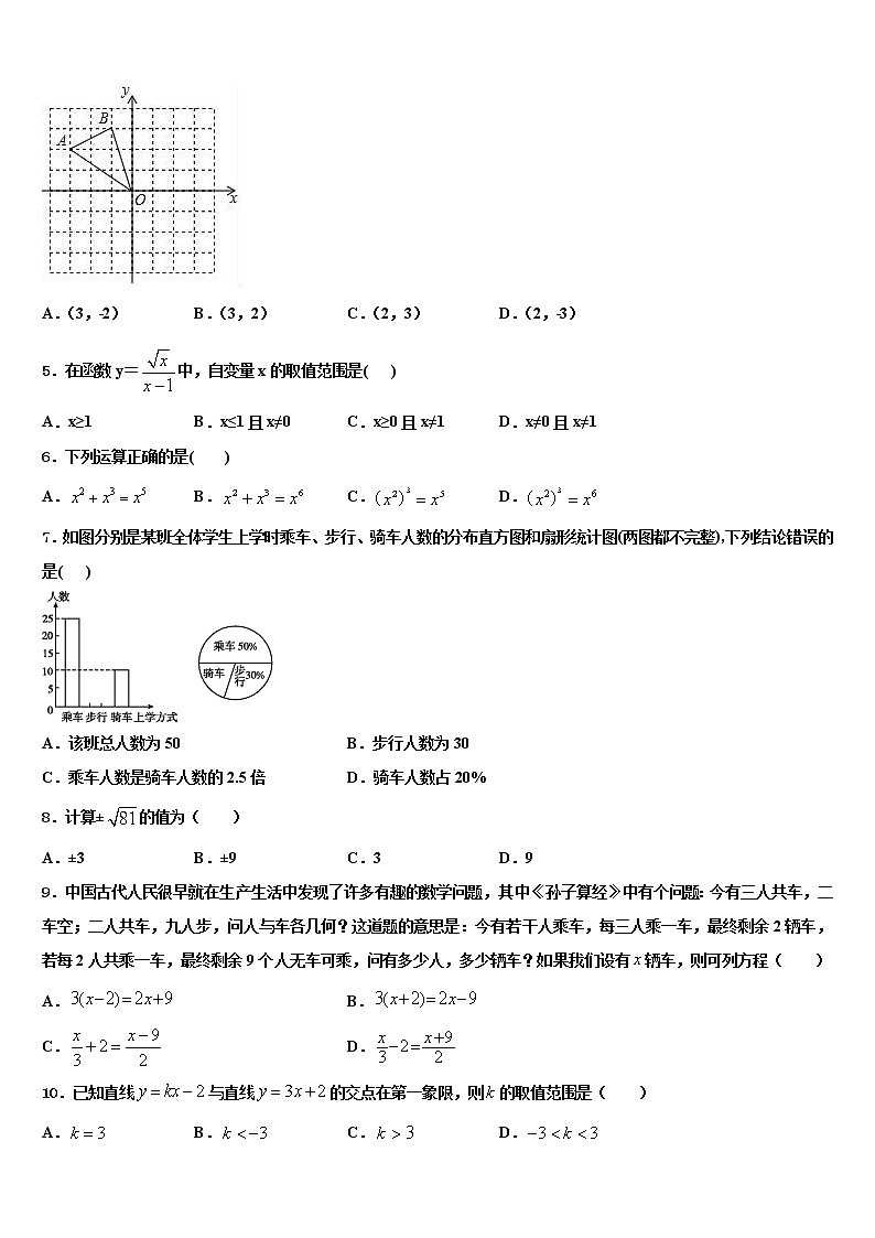2022届山东省聊城市城区达标名校中考数学五模试卷含解析02